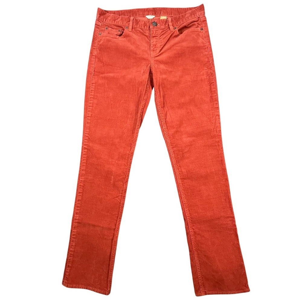 J.Crew Autumn Orange City Fit Corduroy Straight Leg Pants Women 29R